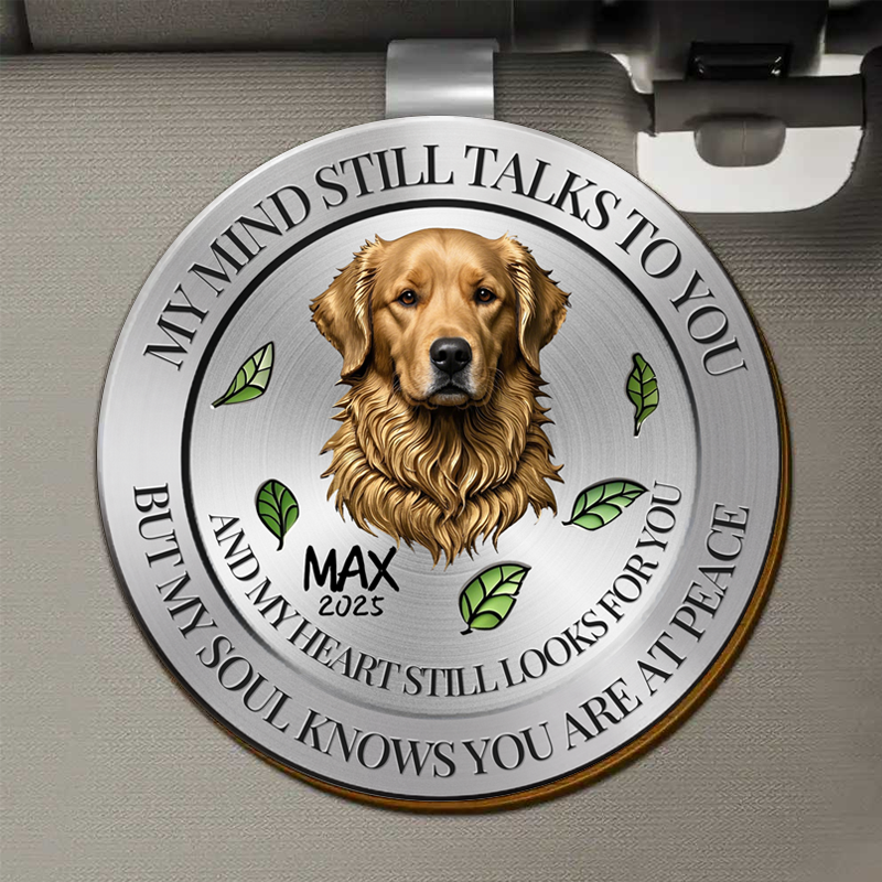 Memorial My Mind Still Talks To You - Personalized Custom Shaped Car Visor Clip