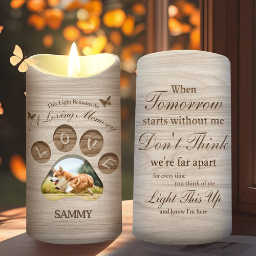 Custom Photo This Light Remains As A Loving Memory-Memorial Personalized Custom LED Candle - Sympathy Gift For Pet Owners, Pet Lovers