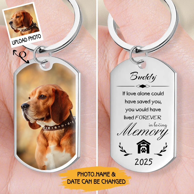 Custom Photo If Love Alone Could Have Saved You-Memorial Personalized Custom Keychain - Sympathy Gift For Pet Owners, Pet Lovers