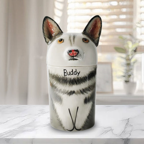 Custom Hand-Painted Ceramic Pet Urn-A Beautiful Tribute to Your Beloved Feline-Sympathy Gift For Pet Owners, Pet Lovers