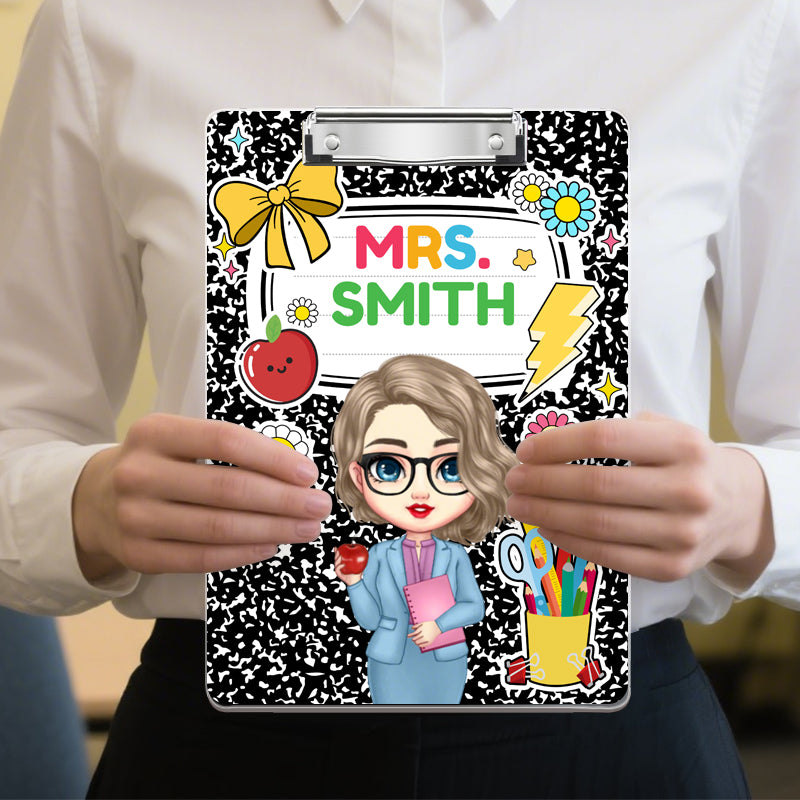 Custom Teacher Clipboard – Personalized Acrylic Clipboard with Name, Teacher Appreciation Gift for Classroom or Back to School