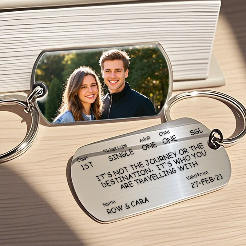 Custom Train Ticket Keychain – “It’s Not the Destination—It’s Who You’re Traveling With” Personalized Gift for Friends, Family, or Loved Ones