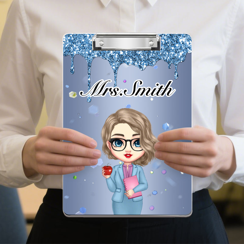 Custom Teacher Clipboard – Personalized Acrylic Clipboard, Teacher Appreciation Gift for Classroom or Back to School