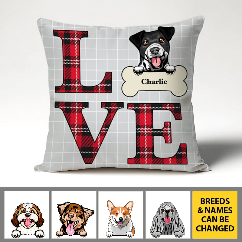 Love Dog – Personalized Clipart or Photo Pillow, Gift for Pet Lovers & Dog Lovers