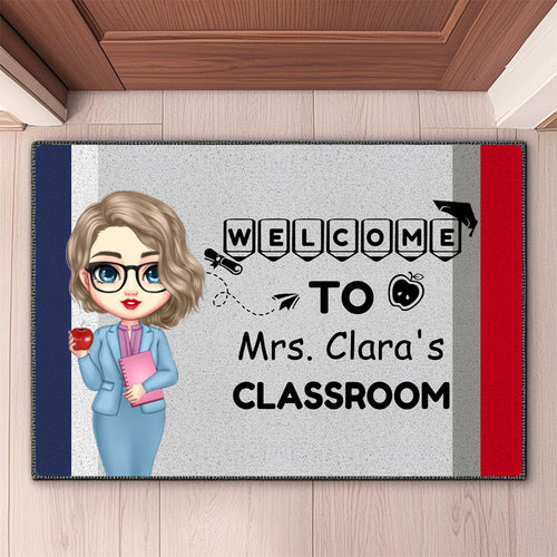 Custom Teacher Name Doormat – Personalized Classroom Welcome Mat, Gift for Teachers