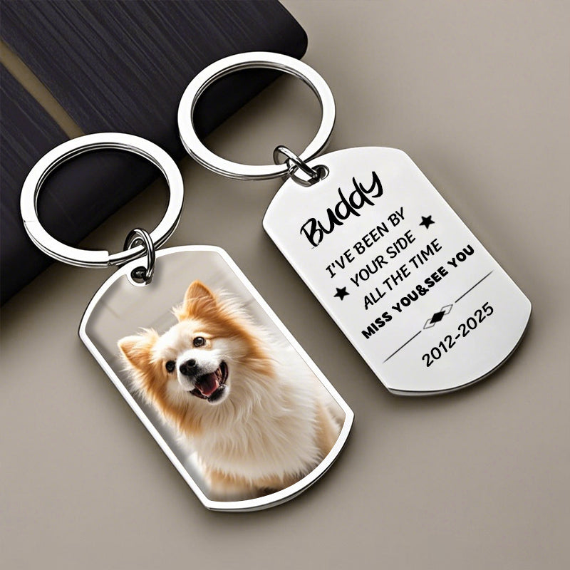 Custom Photo I've Been By Your Side All The Time-Memorial Personalized Custom Keychain - Sympathy Gift For Pet Owners, Pet Lovers