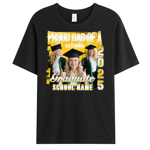 Custom Photo Graduation T-Shirt – Proud Dad, Mom, Sibling Personalized Keepsake for Graduates & Families