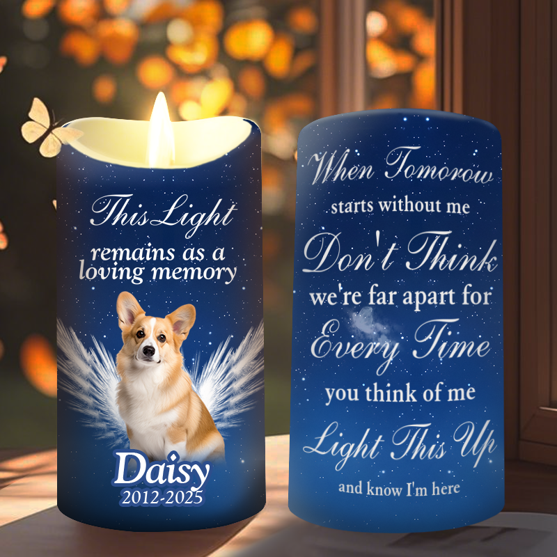 Custom Photo This Light Remains As A Loving Memory-Memorial Personalized Custom LED Candle - Sympathy Gift For Pet Owners, Pet Lovers