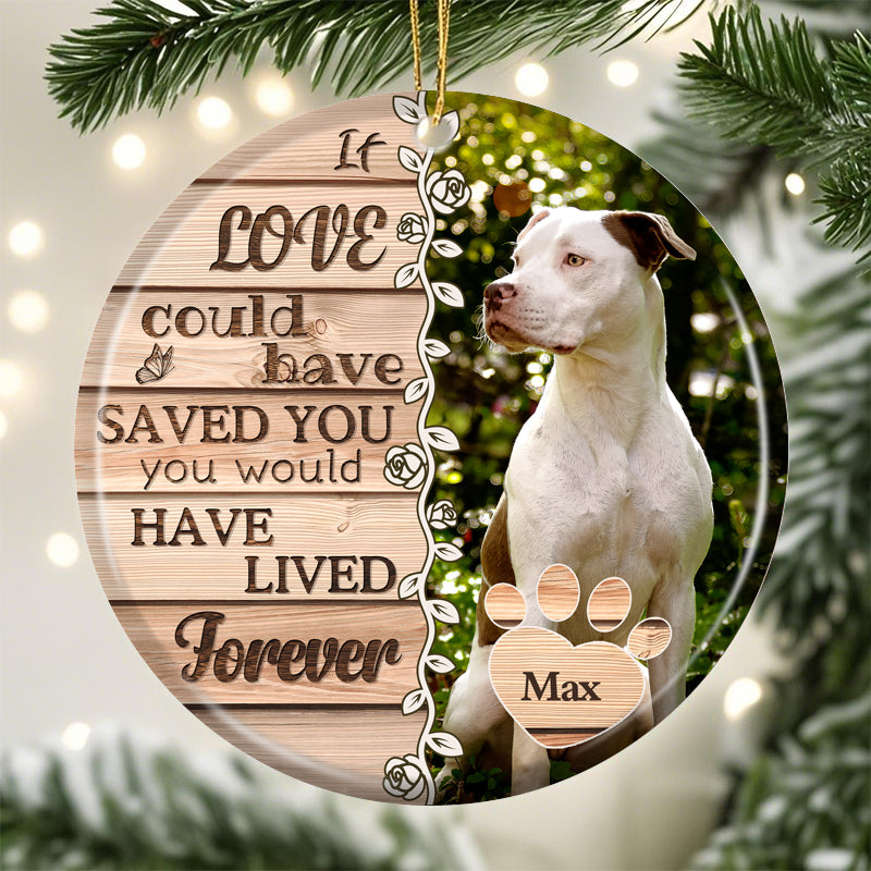 Custom Photo Those We Love Don't Go Away-Ceramic Round Shaped-Sympathy Gift For Pet Owners, Pet Lovers