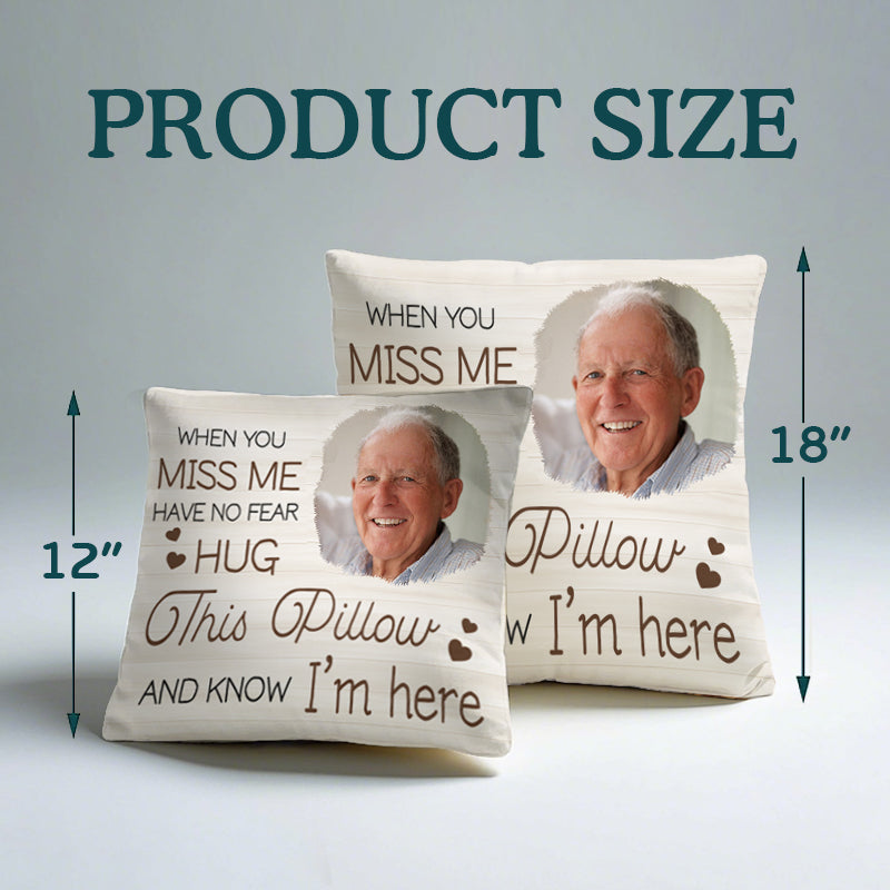 "Hug This Pillow" – Personalized Memorial Photo Pillow, Comfort Gift for Loss & Healing