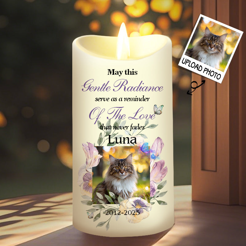 Custom Photo May This Gentle Radiance Serve As A Reminder-Memorial Personalized Custom LED Candle - Sympathy Gift For Pet Owners, Pet Lovers