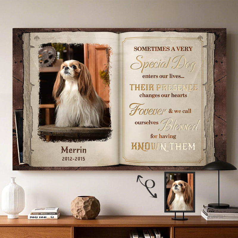 Custom Photo Sometimes A Very Special Dog Enters Our Lives- Pets Personalized Custom Horizontal Poster/Canvas - Sympathy Gift For Pet Owners, Pet Lovers