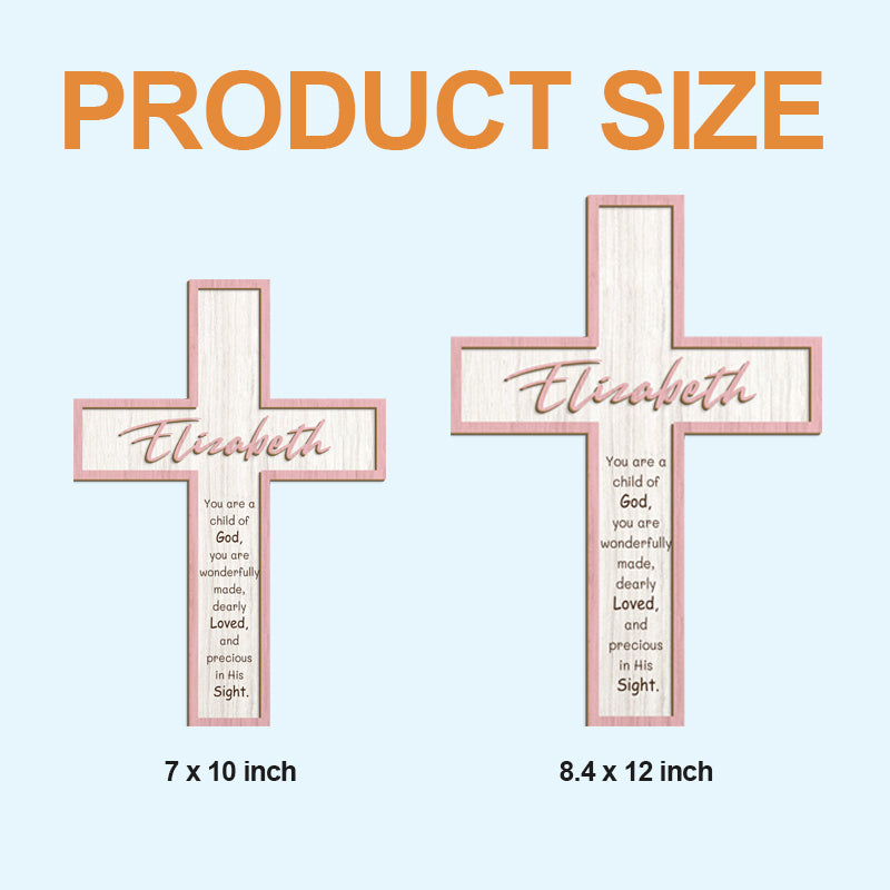 Personalized Wooden Cross Keepsake – Custom Name & Scripture Quote – Faith Gift for Baptism, Christening, or Baby’s Room Decor