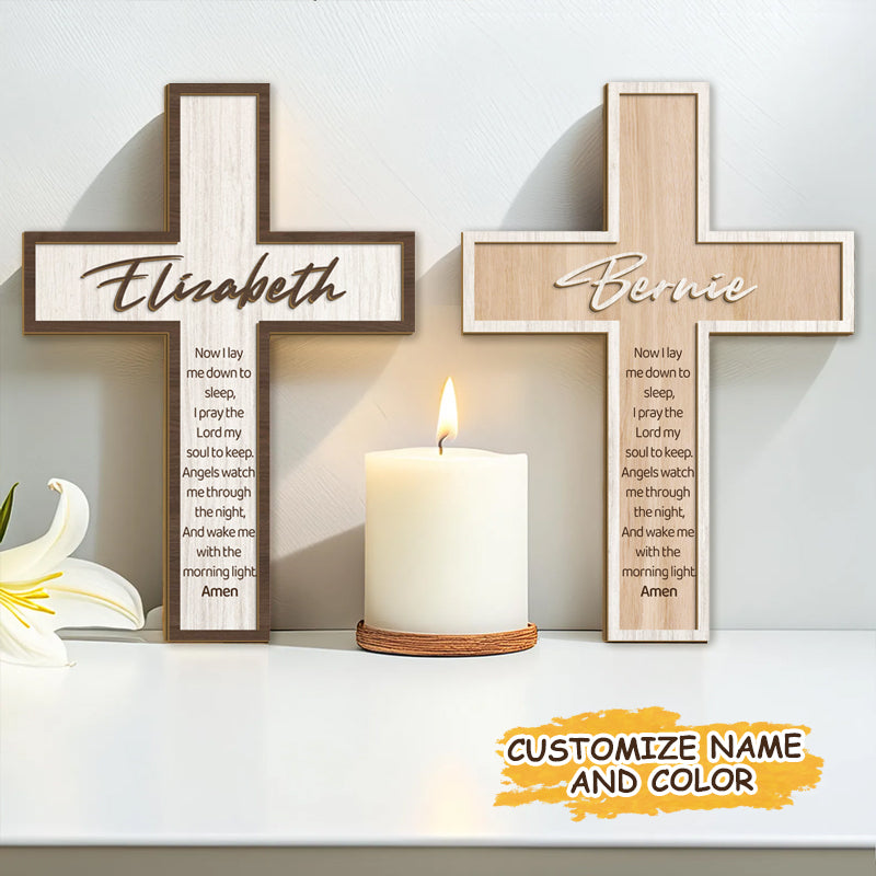 Personalized Wooden Cross Keepsake – Custom Name & Scripture Quote – Faith Gift for Baptism, Christening, or Baby’s Room Decor
