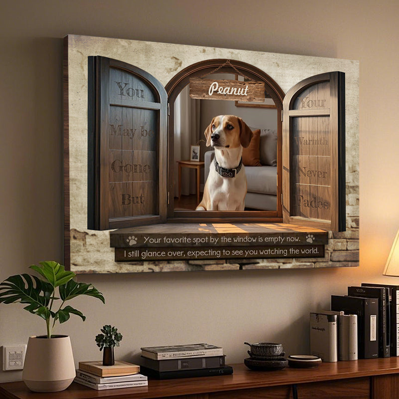 Custom Photo Your Favorite Spot By The Window Is Empty Now - Pets Personalized Custom Horizontal Canvas - Sympathy Gift For Pet Owners, Pet Lovers