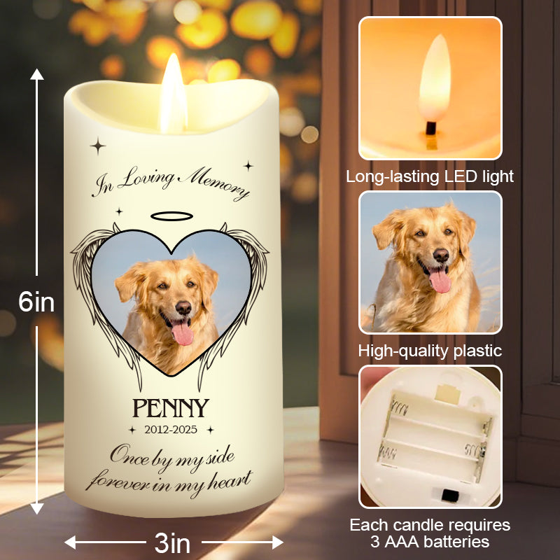 Custom Photo In Loving Memory-Memorial Personalized Custom LED Candle - Sympathy Gift For Pet Owners, Pet Lovers
