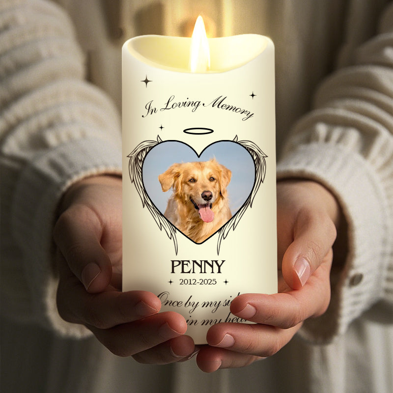 Custom Photo In Loving Memory-Memorial Personalized Custom LED Candle - Sympathy Gift For Pet Owners, Pet Lovers