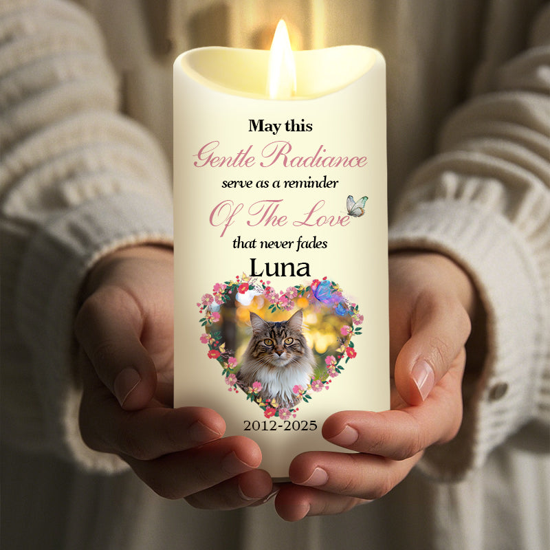 Custom Photo May This Gentle Radiance Serve As A Reminder-Memorial Personalized Custom LED Candle - Sympathy Gift For Pet Owners, Pet Lovers