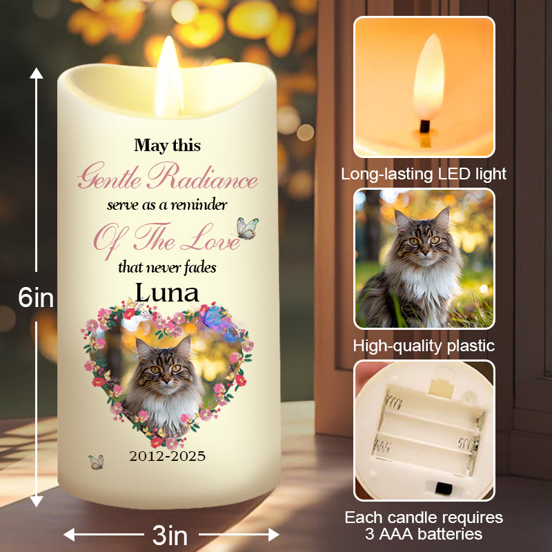 Custom Photo May This Gentle Radiance Serve As A Reminder-Memorial Personalized Custom LED Candle - Sympathy Gift For Pet Owners, Pet Lovers