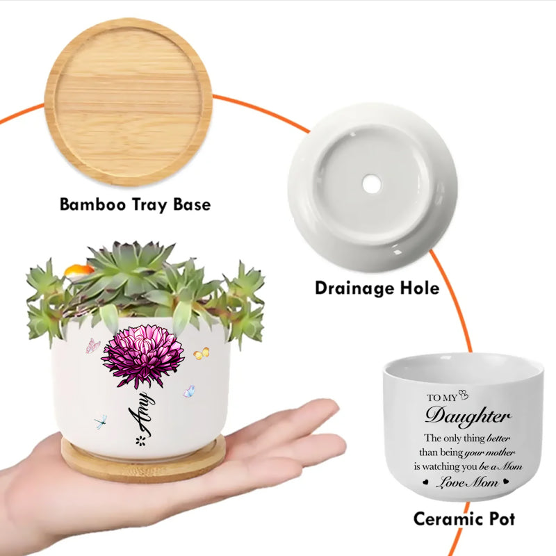 Custom A Heartfelt Gift That Grows with Love - Personalized Ceramic Plant Pot - Mother's Day, House Warming Gift For Mom, Daughter