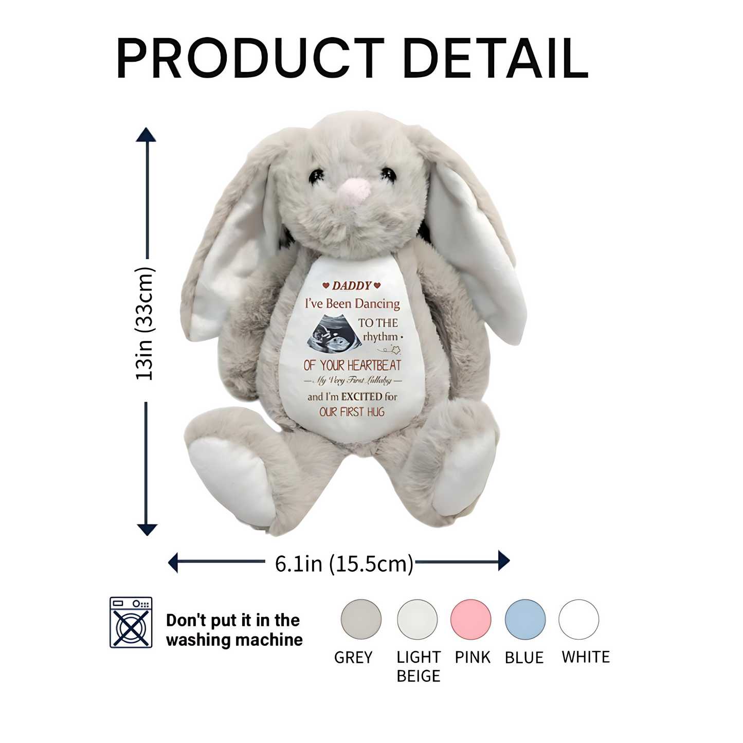 Custom Baby Ultrasound Bunny – Unique Keepsake for Pregnancy, Baby Showers & Announcements