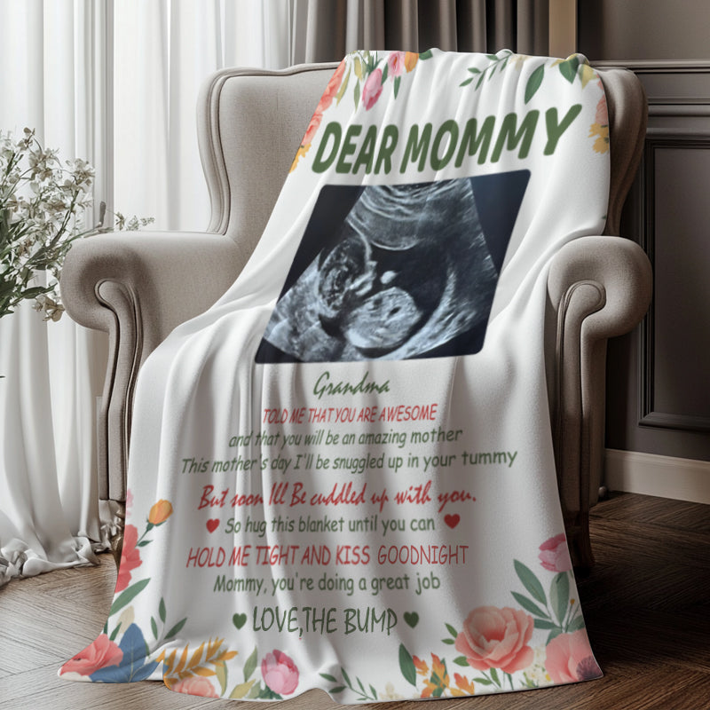 Custom Baby Blanket – Soon I’ll Be Cuddled Up With You with Photo, Gift for Baby Shower or New Mom