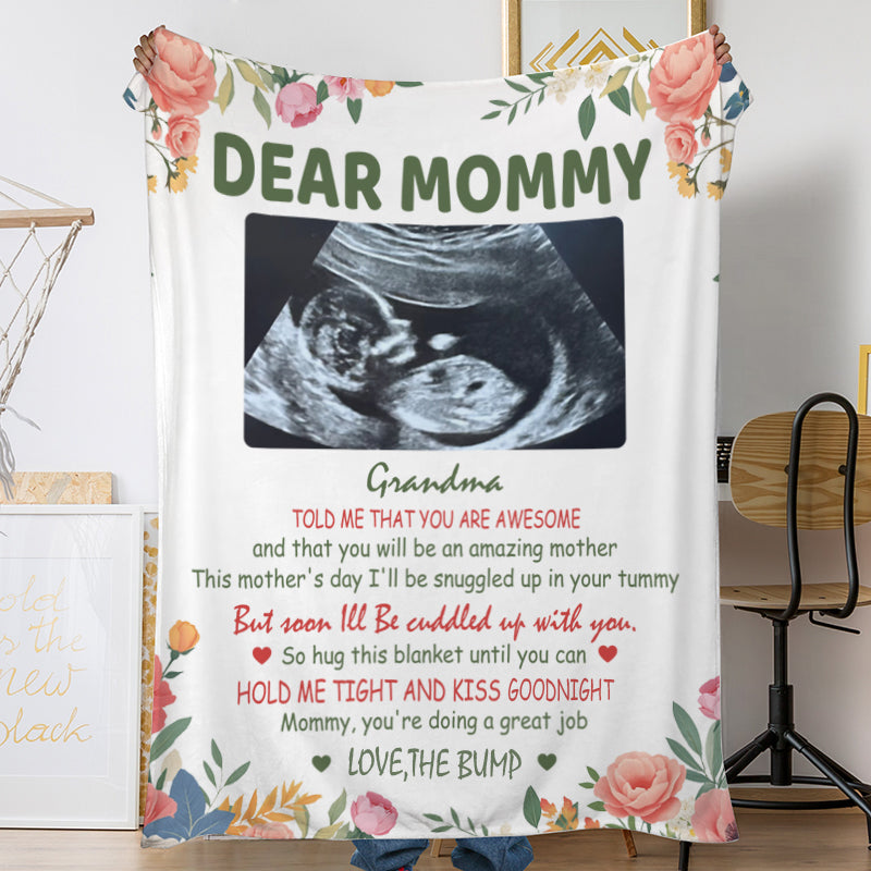 Custom Baby Blanket – Soon I’ll Be Cuddled Up With You with Photo, Gift for Baby Shower or New Mom