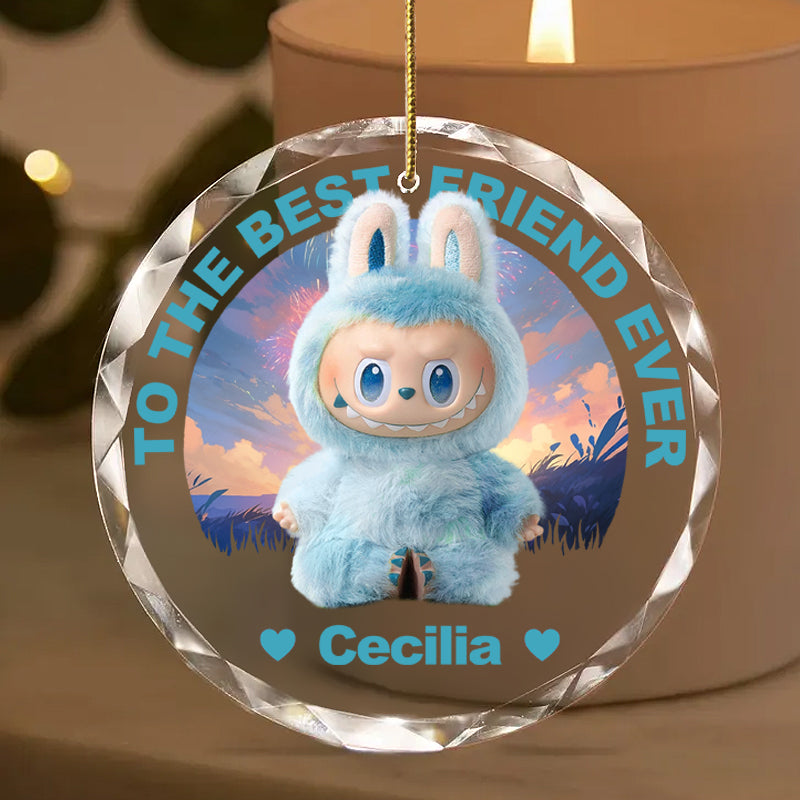 Custom Personalized “Whimsical Forest Friend” Round Glass Ornament – Unique Gift for Best Friends, Soulmates and Fantasy Lovers