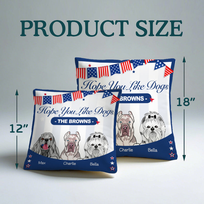 Personalized Pet Pillow with Cat or Dog Clipart and Custom Name – Decorative Throw Pillow with Subtle Flag Detail, Gift for Pet Lovers