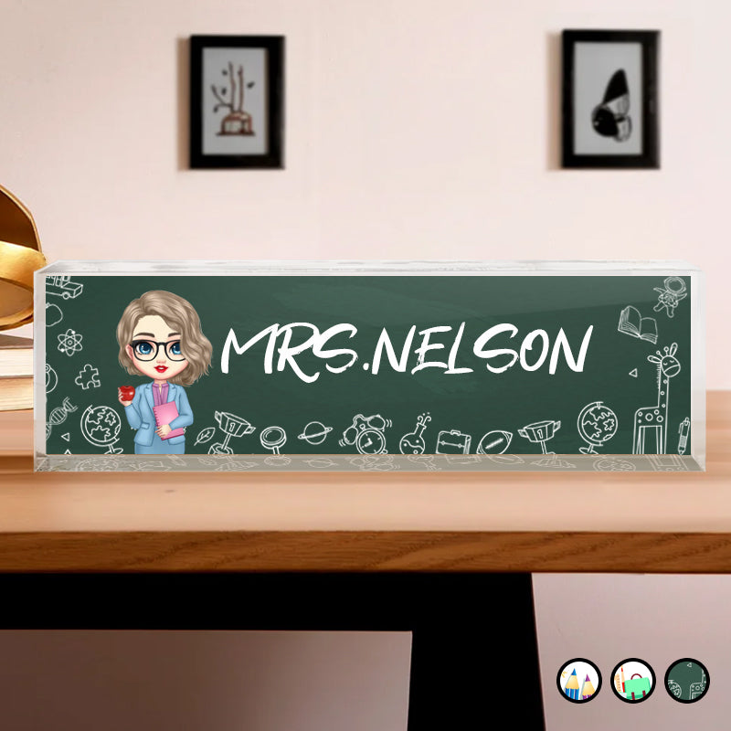 Custom Teacher Desk Name Plate – Personalized Acrylic Name Sign for Back to School, New Job Gifts& Teacher Appreciation