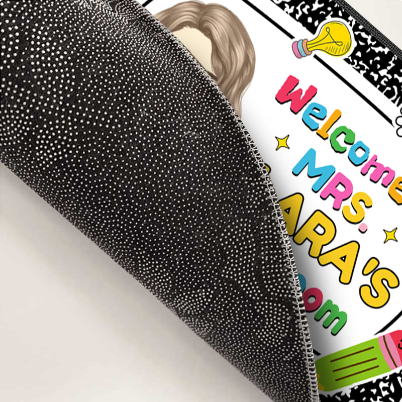 Custom Teacher Name Doormat – Personalized Classroom Welcome Mat, Back to School Gift for Teachers