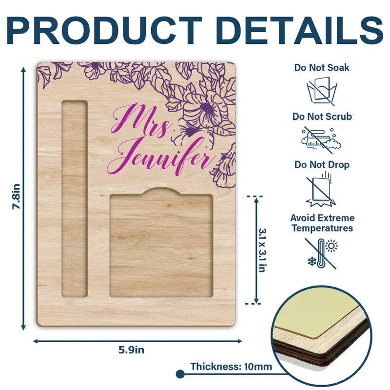 Personalized Sticky Note Holder Set – Includes Custom Name Notes & Matching Pen – Ideal Gift for Teachers