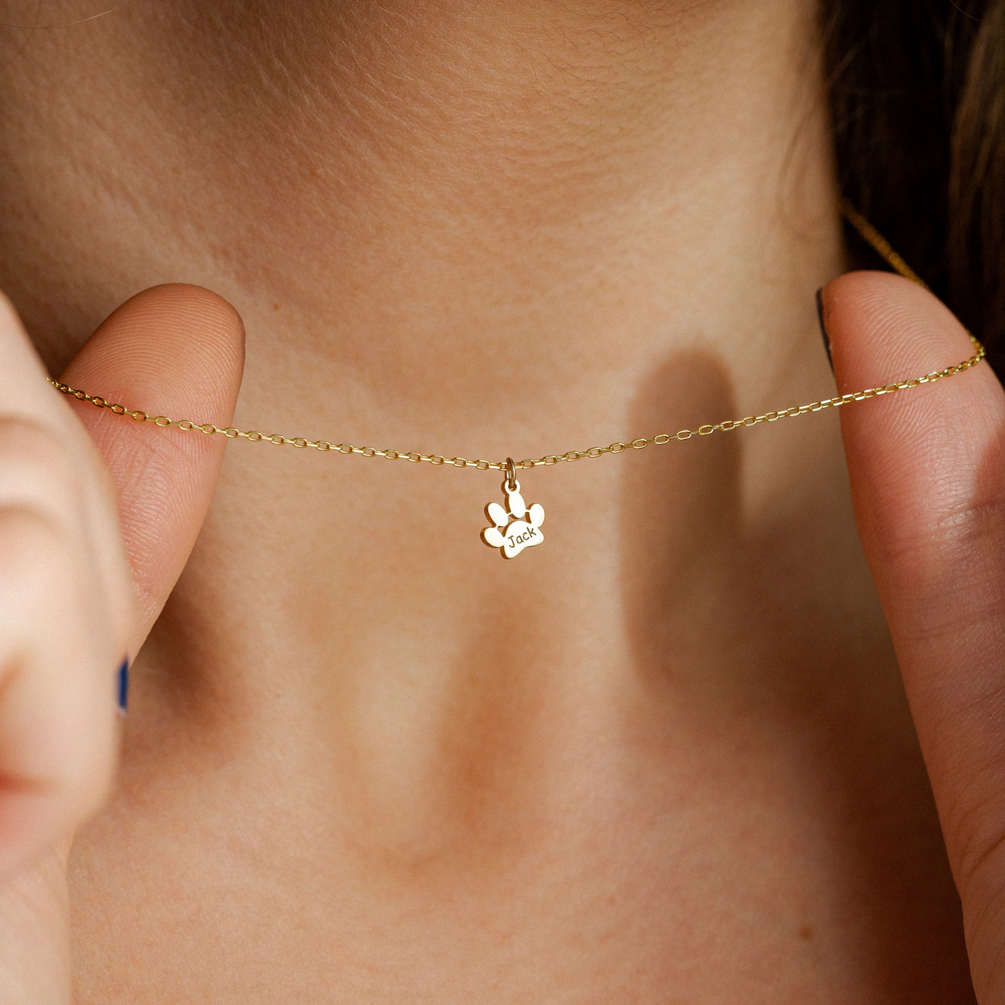 Custom Paw Charm Necklace โ Personalized Pet Name Charms โ Gift for Pet Lovers