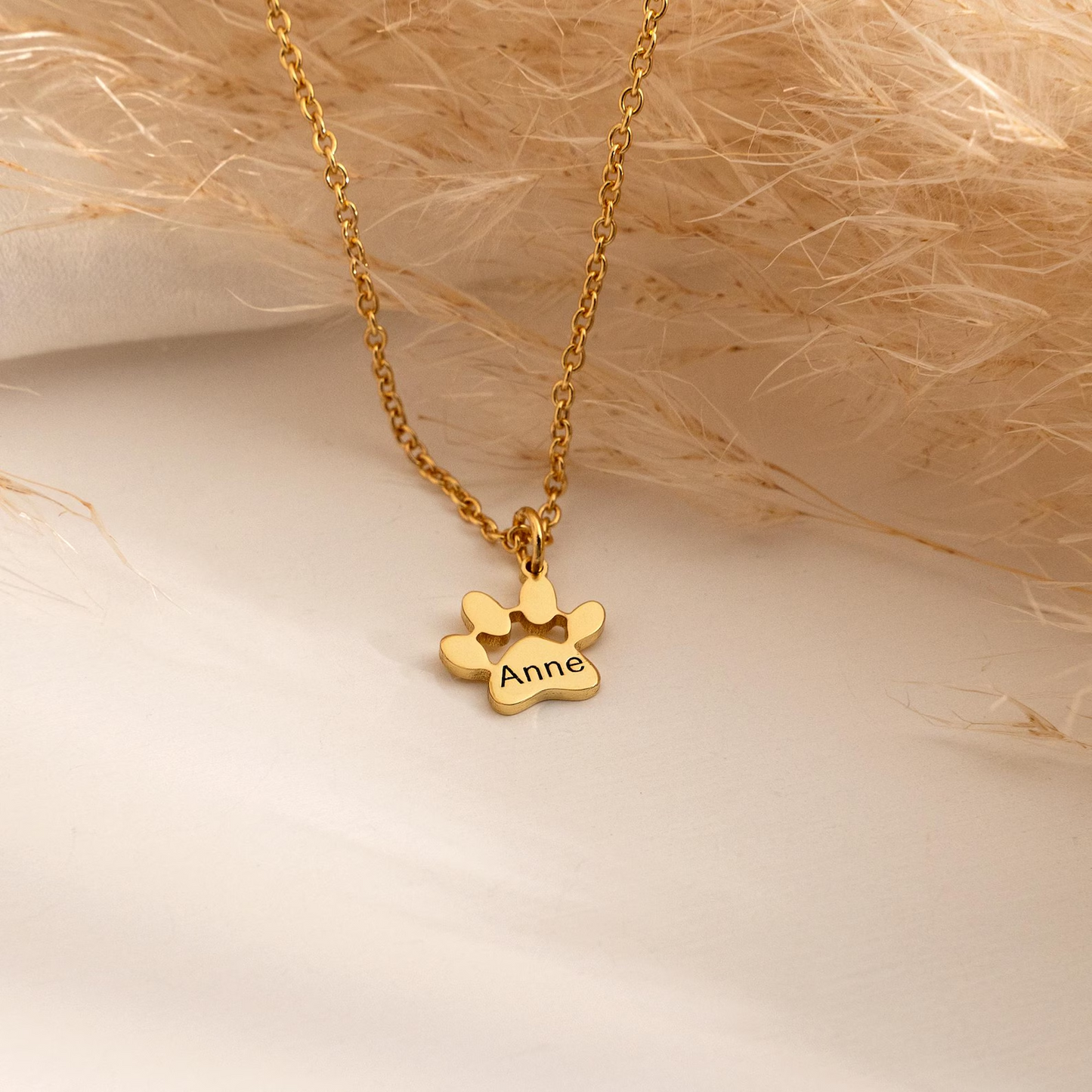 Custom Paw Charm Necklace โ Personalized Pet Name Charms โ Gift for Pet Lovers