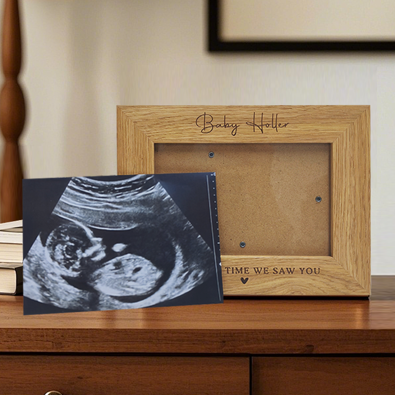 Custom Baby Ultrasound Frame with Printed Photo – Personalized Name & Quote – Gift for Expecting Parents or Baby Shower