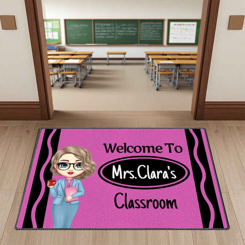 Custom Teacher Name Doormat – Personalized Classroom Welcome Mat, Back to School Gift for Teachers, Educators, and Staff