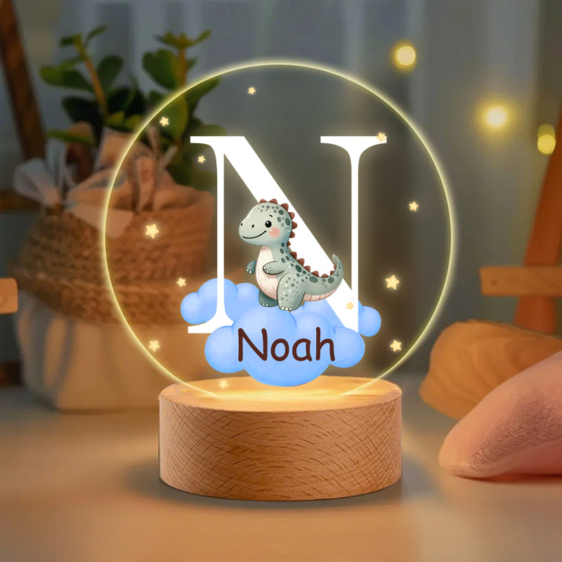 Personalized Baby Night Light with Animal Design – Custom Name & Initial – Unique Gift for Baby Showers & Newborns