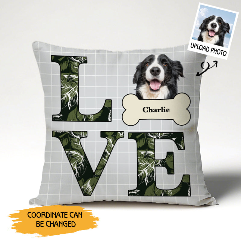 Love Dog – Personalized Clipart or Photo Pillow, Gift for Pet Lovers & Dog Lovers