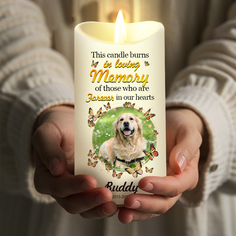 Custom Photo This Candle Burns In Loving Memory Of Those-Memorial Personalized Custom LED Candle - Sympathy Gift For Pet Owners, Pet Lovers