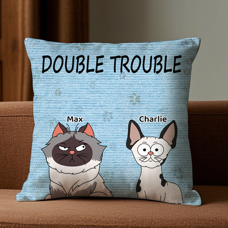 Custom Trouble Maker Cat Version - Personalized Custom Pillow - Home Decor, Birthday, Funny, Housewarming Gift For Pet Lovers, Cat Lovers