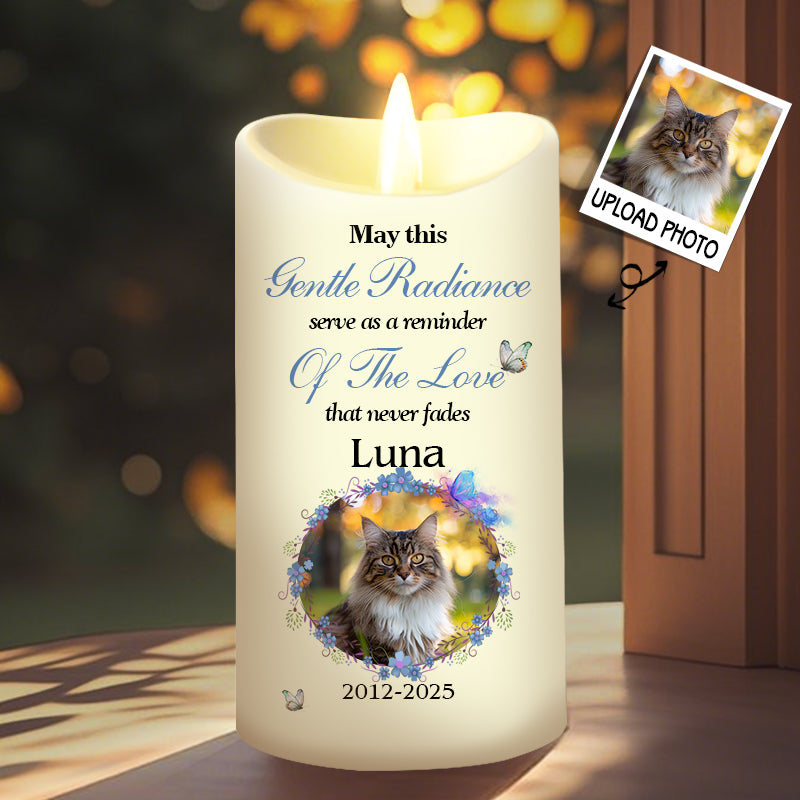Custom Photo May This Gentle Radiance Serve As A Reminder-Memorial Personalized Custom LED Candle - Sympathy Gift For Pet Owners, Pet Lovers