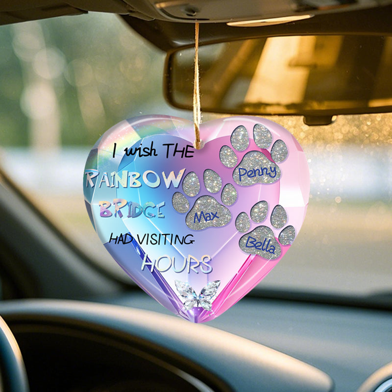 Custom I Wish The Rainbow Bridge Had Visiting Hours-Ceramic Heart Shaped-Sympathy Gift For Pet Owners, Pet Lovers