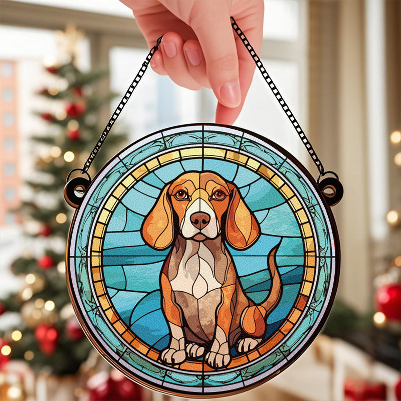 Custom Together, Always - Memorial Personalized Custom Stained Glass Window Hanging Suncatcher - Sympathy Gift For Pet Owners, Pet Lovers