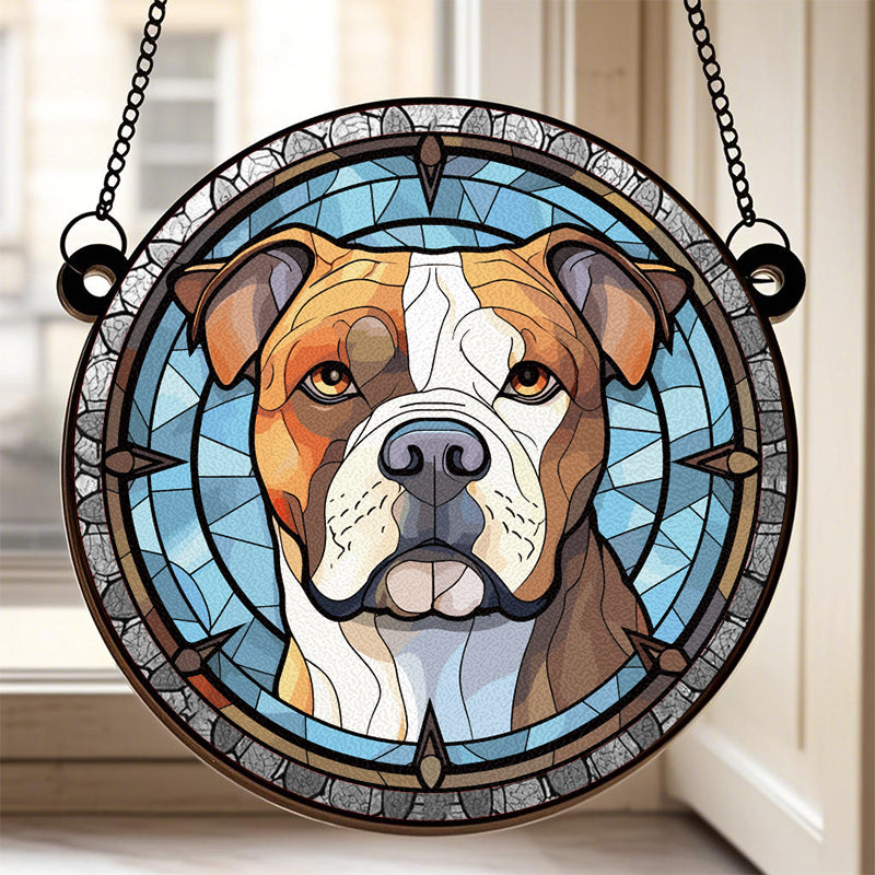 Custom A Touch Of Sunlight And Love- Memorial Personalized Custom Stained Glass Window Hanging Suncatcher - Sympathy Gift For Pet Owners, Pet Lovers