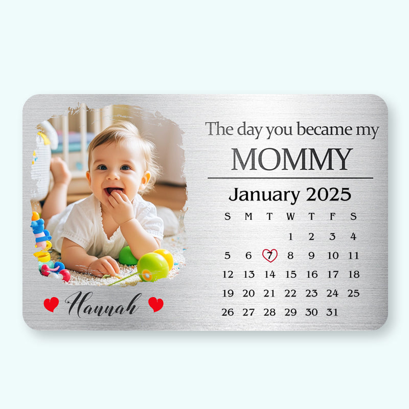 The Day You Became My Daddy/Mommy – Personalized Baby Photo Wallet Card – Gift for New Dads & Moms