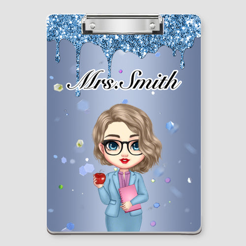 Custom Teacher Clipboard – Personalized Acrylic Clipboard, Teacher Appreciation Gift for Classroom or Back to School