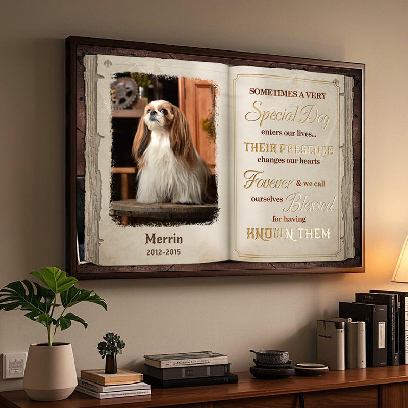 Custom Photo Sometimes A Very Special Dog Enters Our Lives- Pets Personalized Custom Horizontal Poster/Canvas - Sympathy Gift For Pet Owners, Pet Lovers