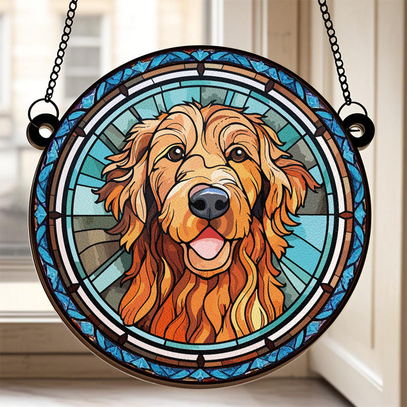 Custom A Glowing Memory - Memorial Personalized Custom Stained Glass Window Hanging Suncatcher - Sympathy Gift For Pet Owners, Pet Lovers