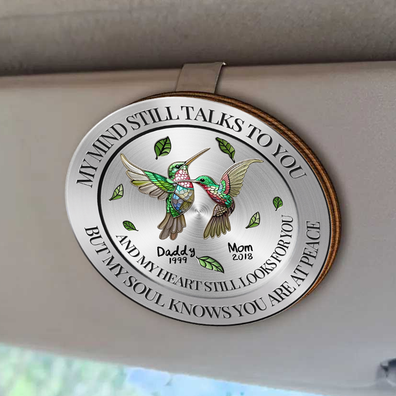 Memorial My Mind Still Talks To You - Personalized Custom Shaped Car Visor Clip