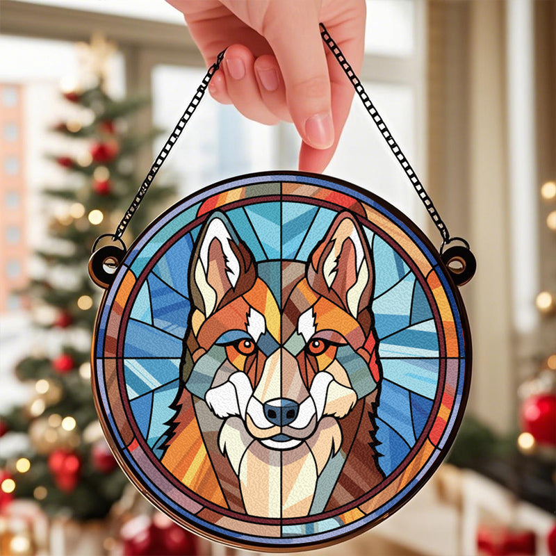 Custom Always by My Side - Memorial Personalized Custom Stained Glass Window Hanging Suncatcher - Sympathy Gift For Pet Owners, Pet Lovers